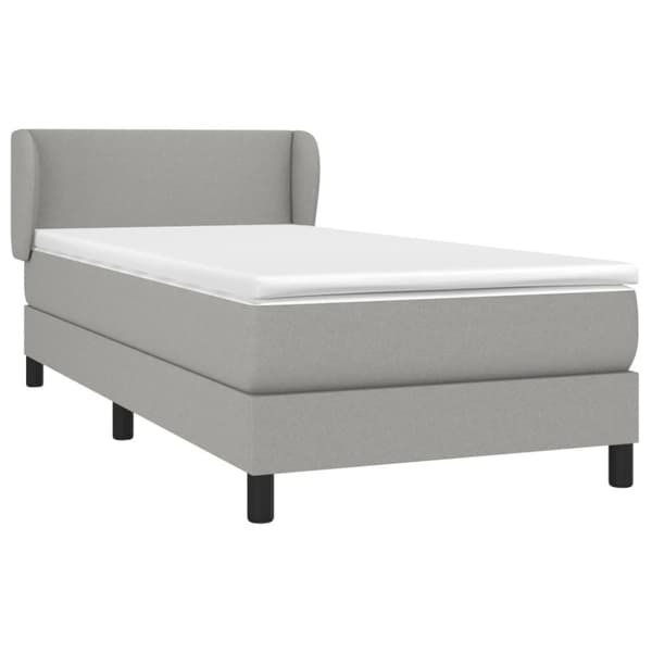 Ramsäng med madrass ljusgrå 100x200 cm tyg