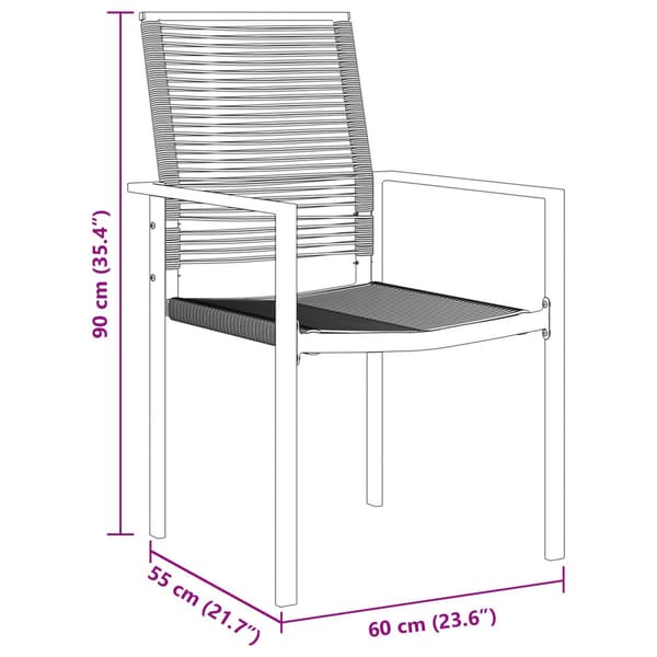 Trädgårdsmöbelset 5 pcs Svart Pulverlackerat stål