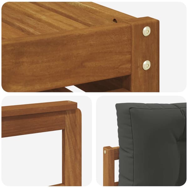 Utomhussoffset med kudde 7 pcs Naturlig och Antracit