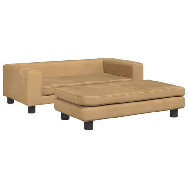 Hundbädd med förlängning brun 100x50x30 cm sammet