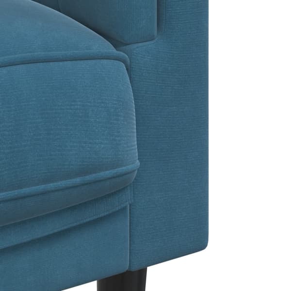 Soffa med kuddar 2-sits blå sammet