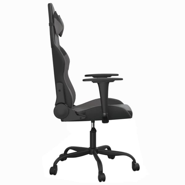 Gamingstol med massage svart och grå konstläder