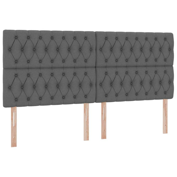 Förvaringssäng med LED med led Mörkgrå 200 x 200 cm Polyester