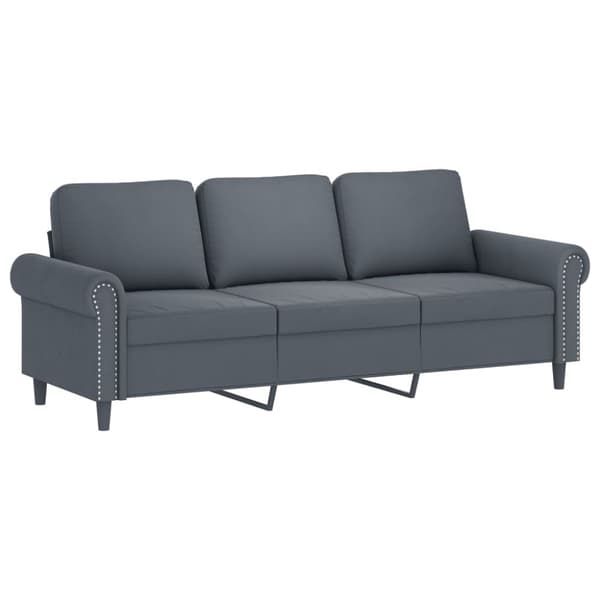 3-sitssoffa mörkgrå 180 cm sammet