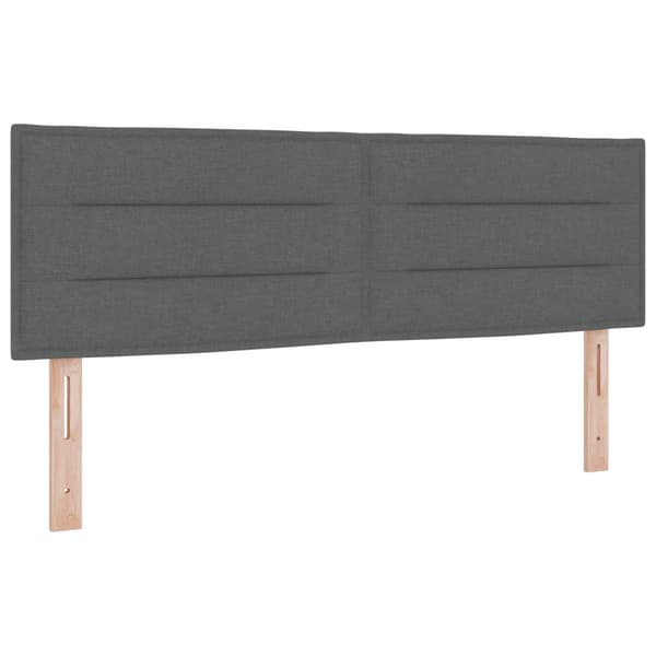 Boxspring säng med madrass och LED Mörkgrå 140 x 200 cm Tyg