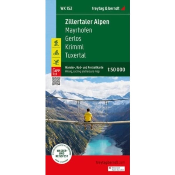 Zillertal Alps, hiking, cycling and leisure map