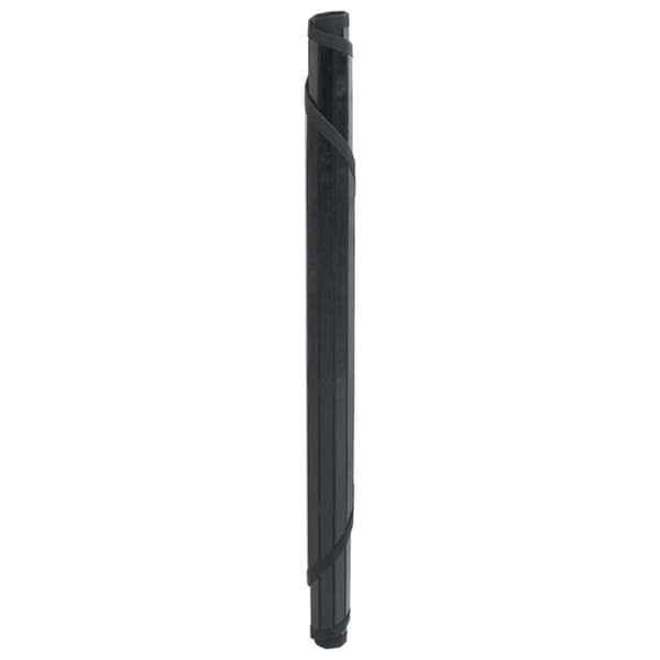 Matta rund svart 60 cm bambu