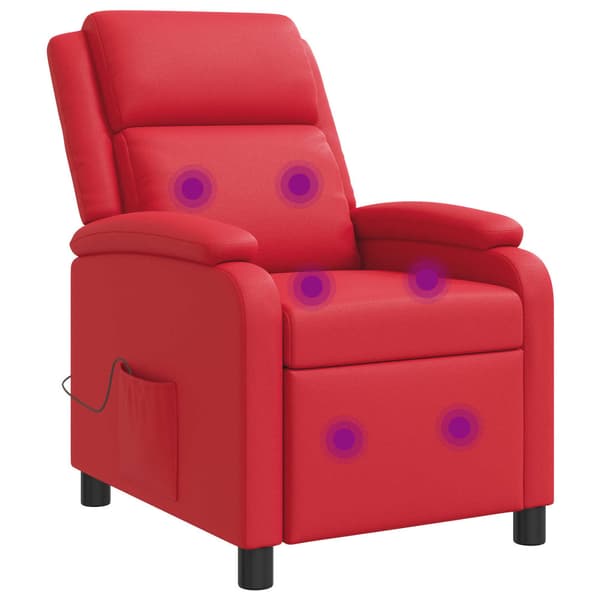 Massagefåtölj Röd Konstläder