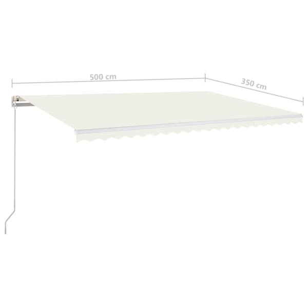 Markis manuellt infällbar 500x350 cm gräddvit