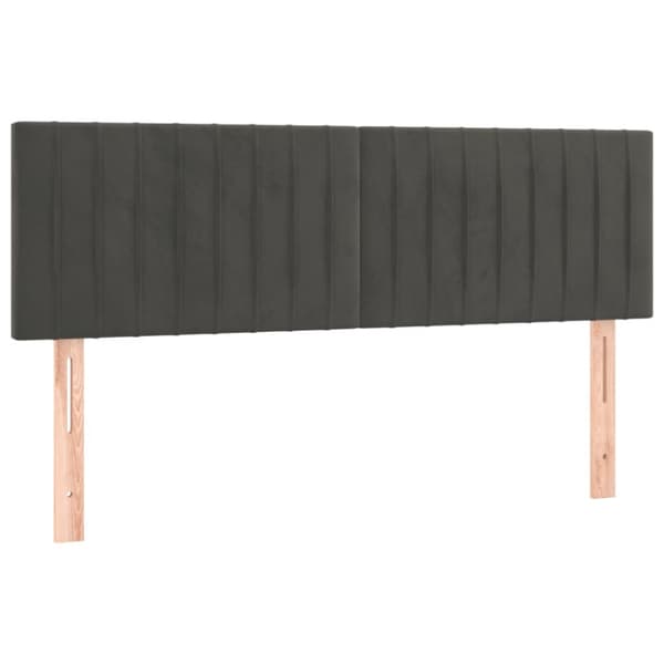 Sänggavlar mörkgrå 144x5x78/88 cm sammet