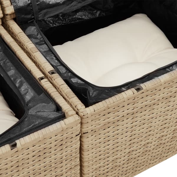 Trädgårdsoffset 8 st Beige Poly rattan