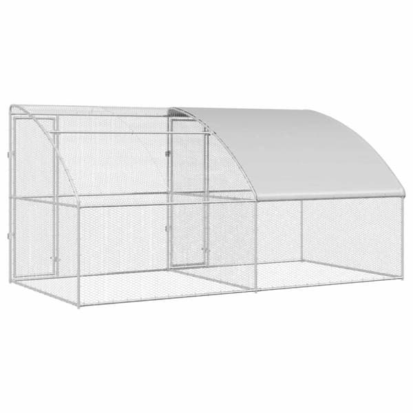 Hönshus 2 pcs Silver 400 x 200 x 200 cm Stål och PE