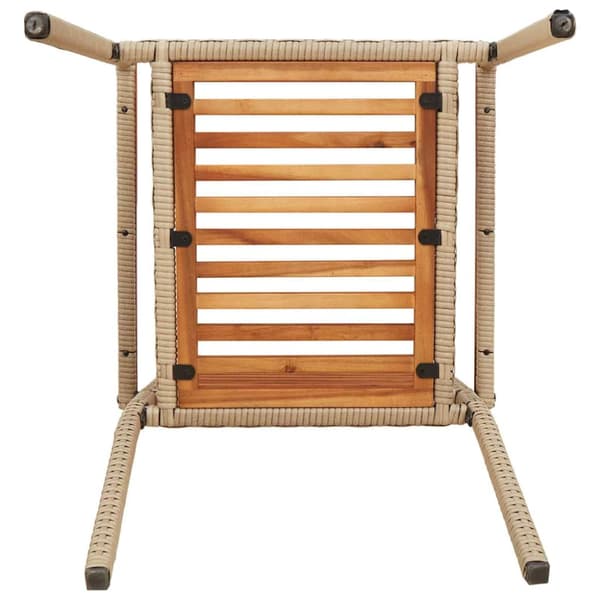Trädgårds stapelbara stolar 4 pcs Brun och beige