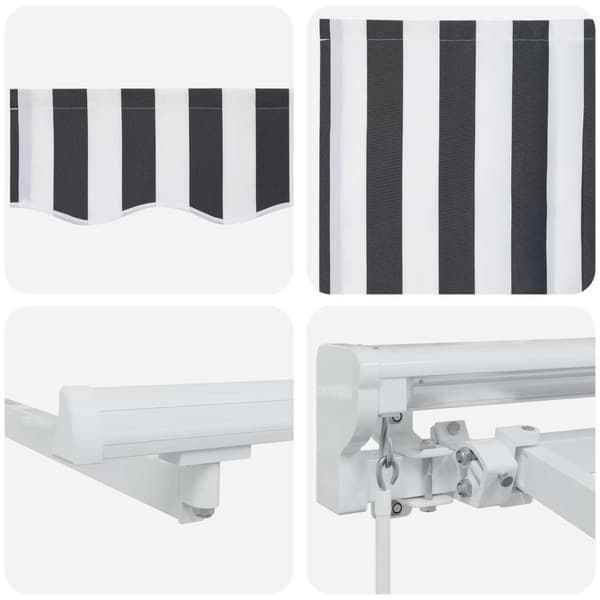 Manuell Utdragbar Markis Antracit och vitt 4,5 × 3 m