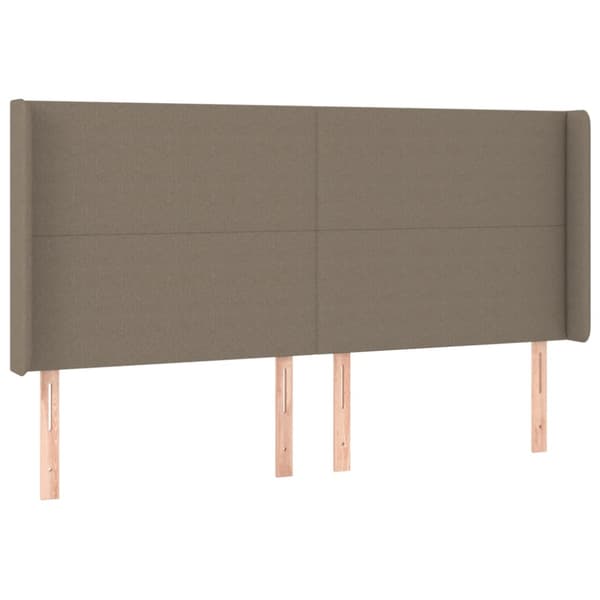 Ramsäng med madrass & LED taupe 160x200 cm tyg