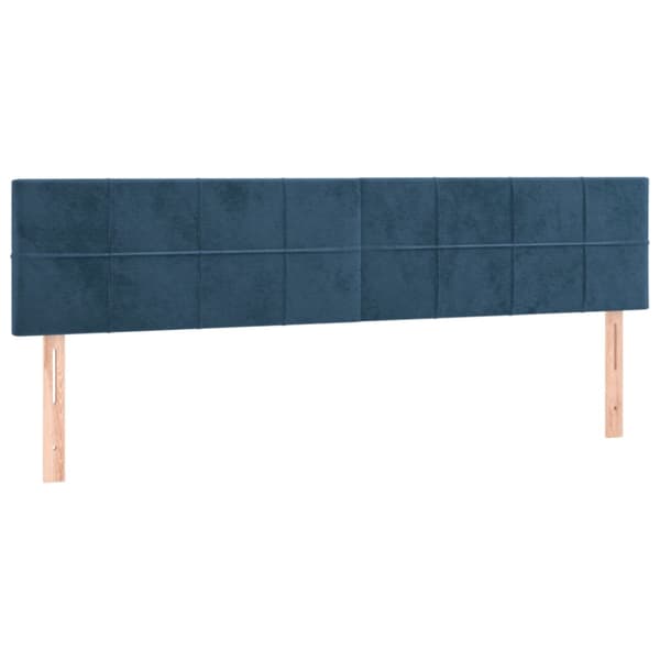 Ramsäng med madrass mörkblå 160x200 cm sammet