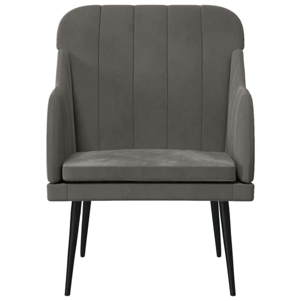 Fåtölj mörkgrå 63x76x80 cm sammet