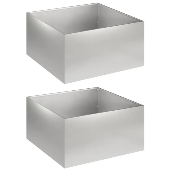Trädgårdsplanterare 2 st Silver 40 x 40 x 30 cm Rostfritt stål