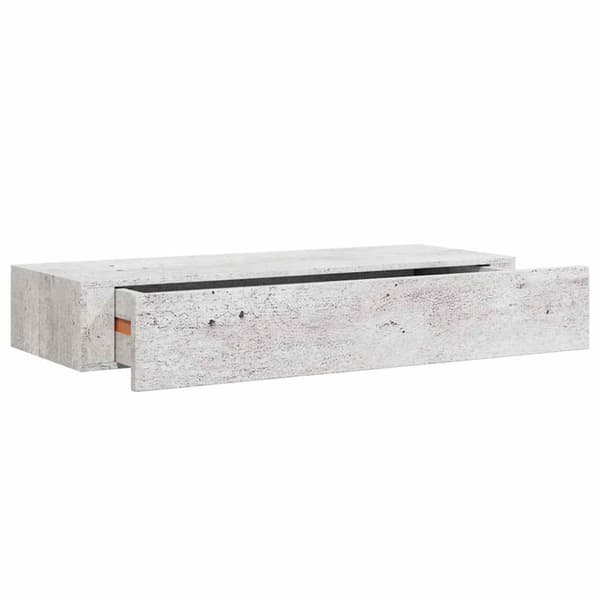 Väggmonterad låda betonggrå 60x23,5x10 cm MDF