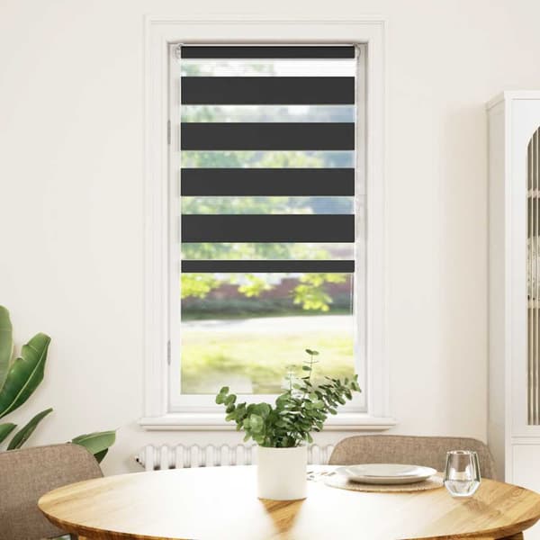 Rullgardin zebra svart 60x150 cm tyg bredd 55,9 cm polyester