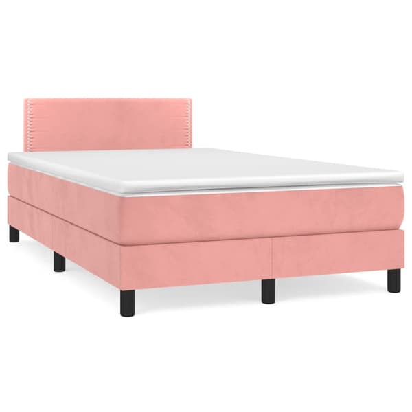 Ramsäng med madrass rosa 120x200 cm sammet