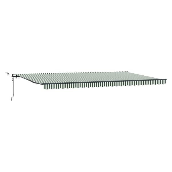 Markis tyg Grön och Vit 600 × 300 cm Polyester