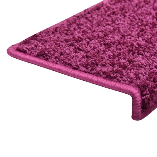 Trappmattor 15 st 65x21x4 cm violett rektangulär kant