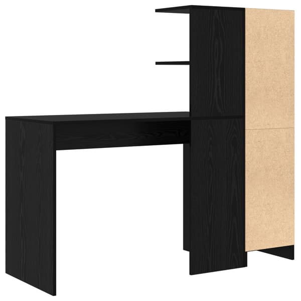 Skrivbord 2 pcs Svart Ek