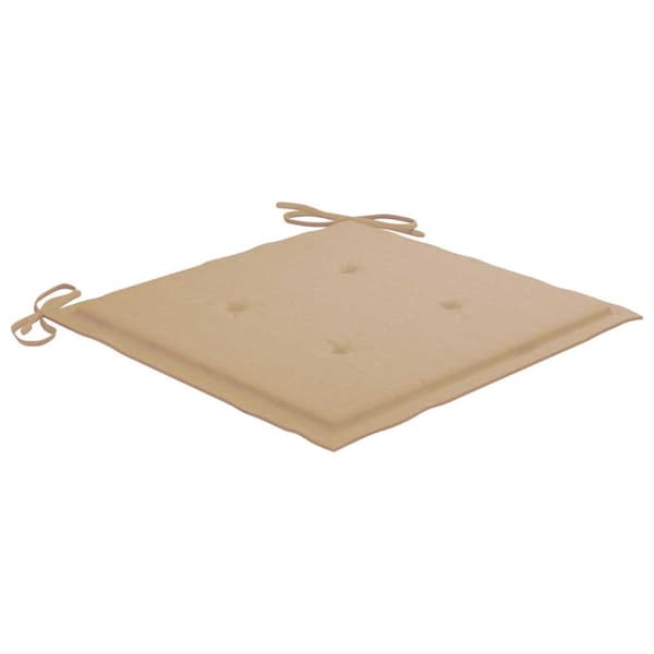 Trädgårdsstolar med beige dynor 2 st massiv teak