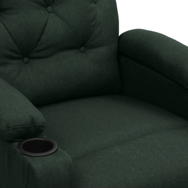 Massagefåtölj mörkgrön tyg