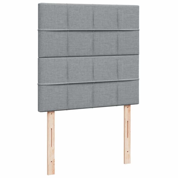 Ramsäng med madrass ljusgrå 90x190 cm tyg