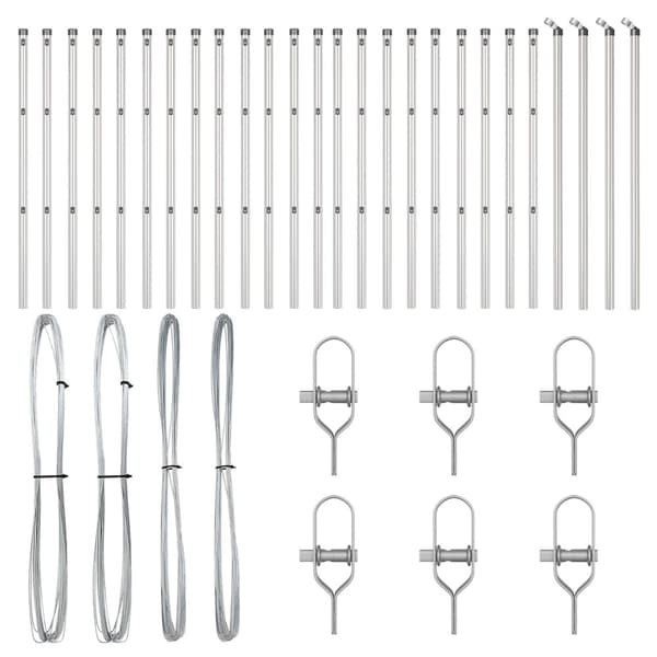 Stängselstolpe 26 pcs Grå 3,2 x 3,2 x 80 cm