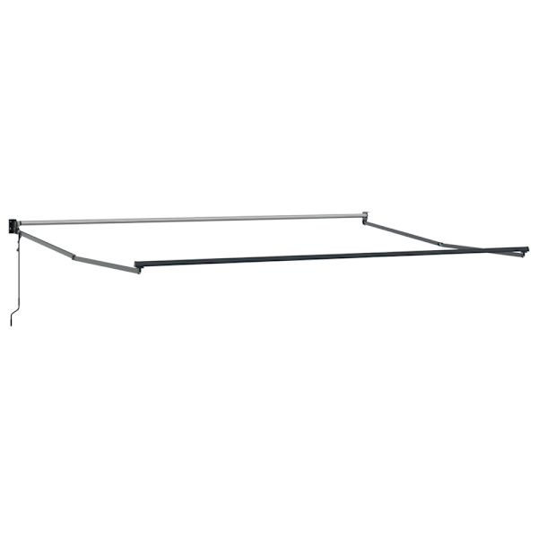 Utfällbar markis Grön och Vit 400 × 300 cm