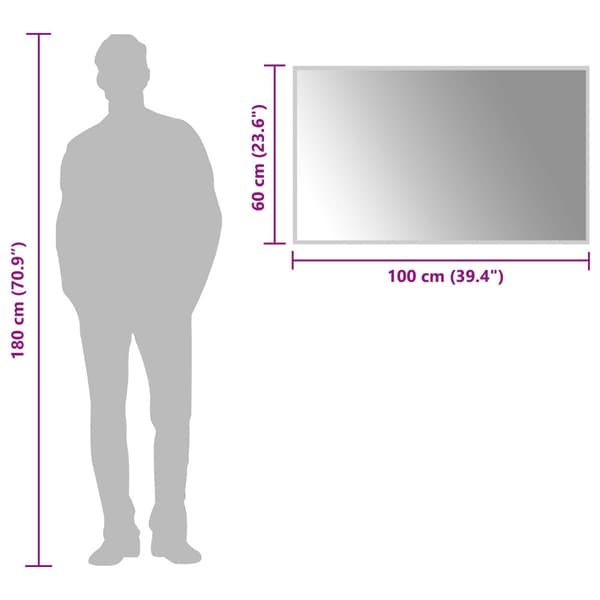LED Badrumsspegel Transparent 100 x 60 cm härdat glas