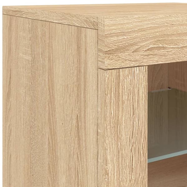 Skänk med LED-belysning sonoma-ek 181,5x37x67 cm