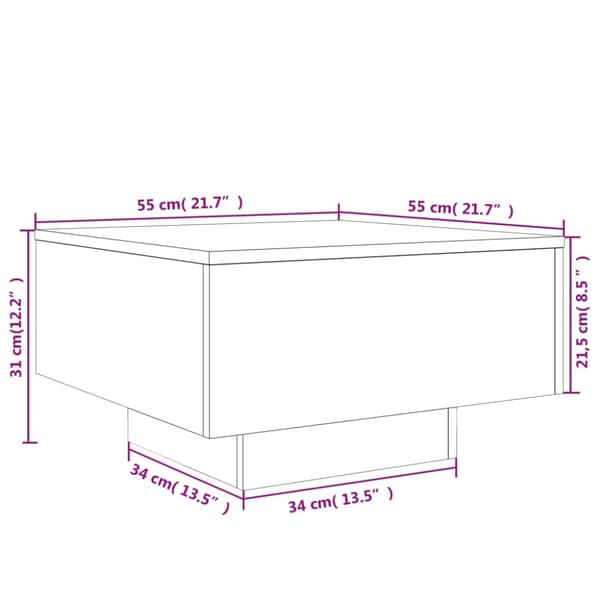 Soffbord vit 55x55x31 cm konstruerat trä