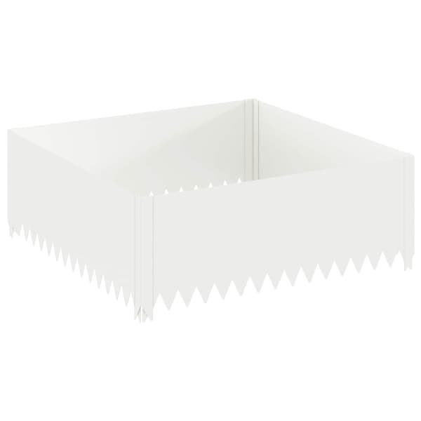 Kant för gräsmatta 100 x 100 x 35 cm Stål Vit
