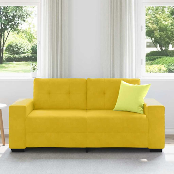 Tvåsitssoffa gul 180x77x82 cm sammet