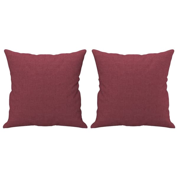 2-sits soffa med prydnadskuddar vinröd 140 cm tyg