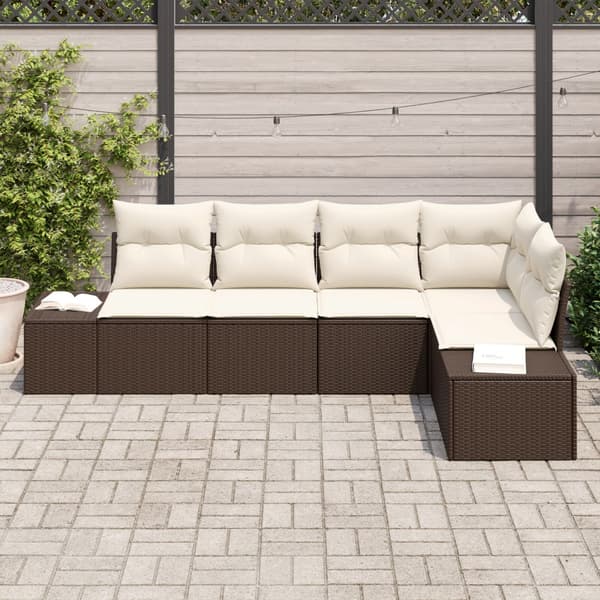 Trädgårdsoffset 5 pcs Brun konstrotting