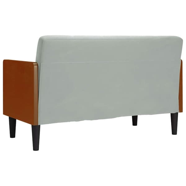 Loveseat soffa med bolsterdynor ljusgrå 110 cm sammet