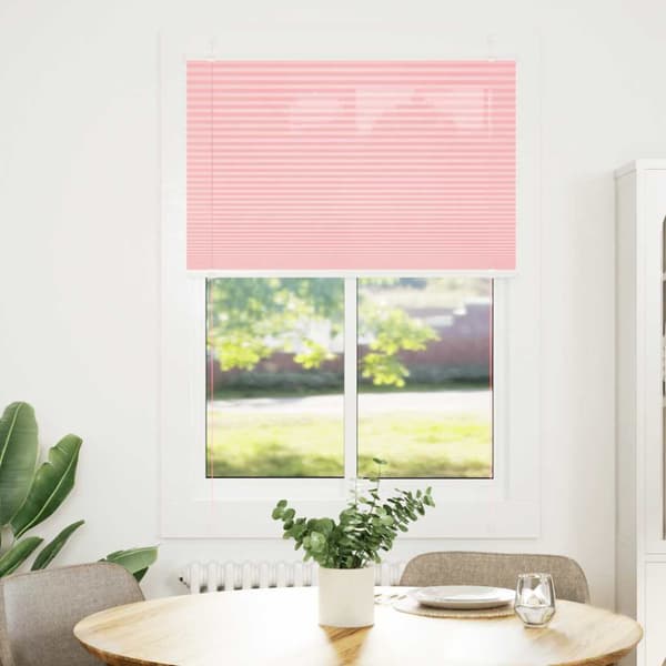 Plisserad persienn rosa 100x100 cm tyg bredd 99,4 cm polyester