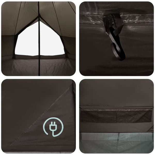 Tipi Tält Brun Grå 500 x 500 x 300 cm Polyester och Stål