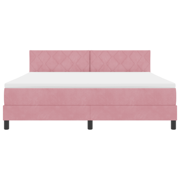 LED Box Säng med huvudgavel Rosa 180 x 200 cm Sammet