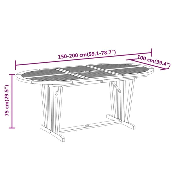 Trädgårdsbord 200x100x75 massivt eukalyptusträ