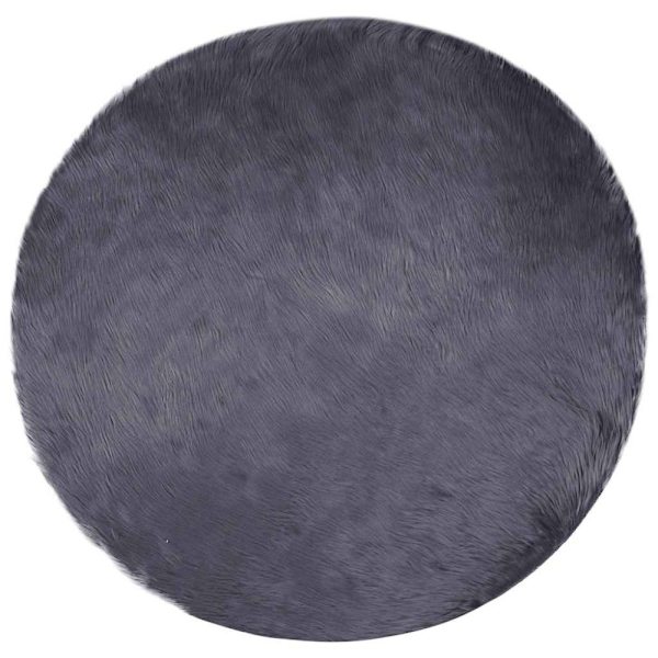Fuskfäll matta TAFALLA Antracit Ø 80 cm Polyester