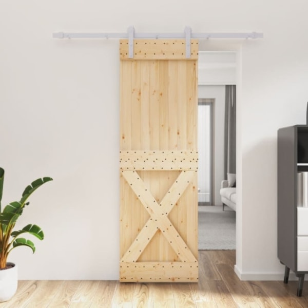 Skjutdörr med beslag 70x210 cm massiv furu