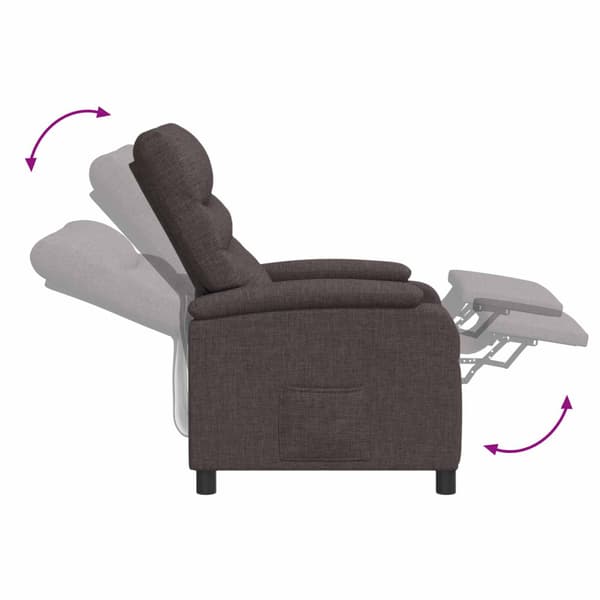 Recliner Mörkbrun Tyg