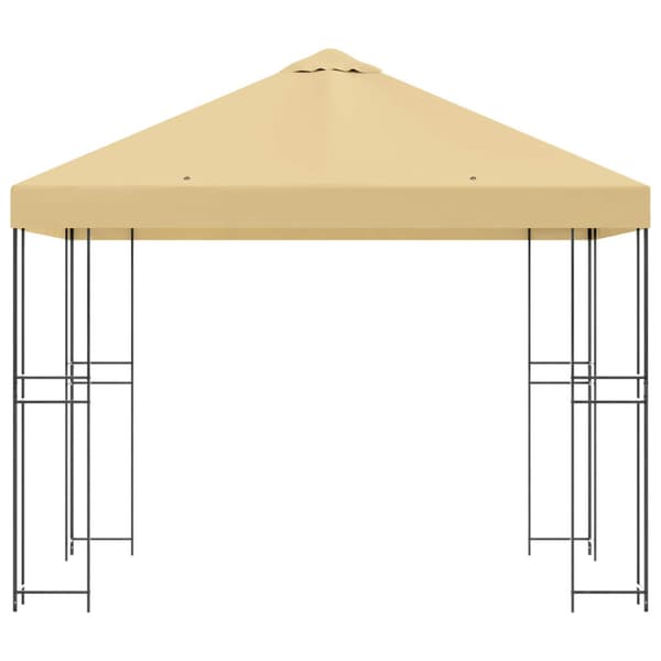Paviljong 3 x 3 m Gräddvit Polyester och Stål 190 gsm