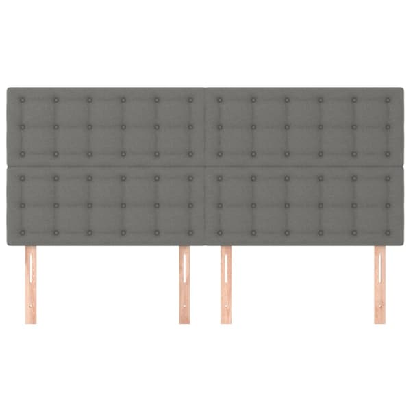 Sänggavel mörkgrå 160x5x118/128 cm tyg